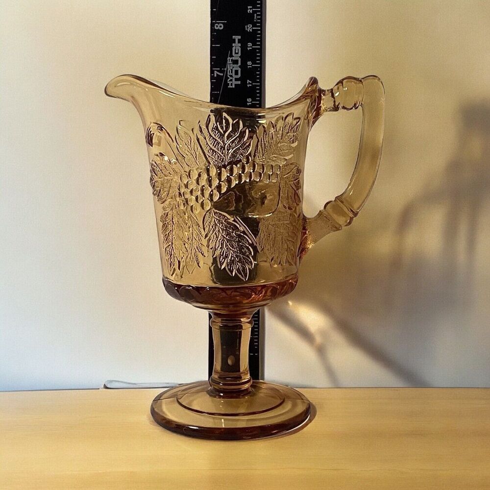 Rare Original Vintage 1958-1987 Modern Amber Art Glass Pitcher Large Creamer - Picture 3 of 5